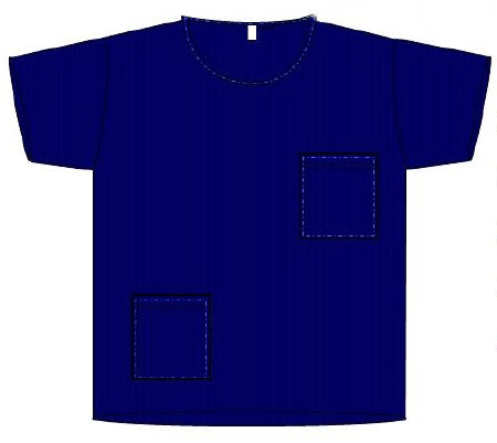 Welmed Scrub Shirt Large Navy Blue 2 Pockets Short Sleeves Unisex - 1230-700L