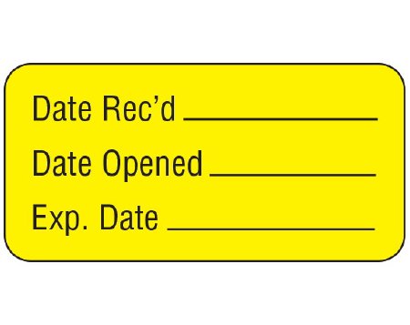 Shamrock - Pre-Printed / Write On Label Advisory Label Yellow Vac Date Rec’d. _____ / Date Opened _____ … Black Quality Control Label 3/4 X 1-1/2 Inch - UPCR-3015