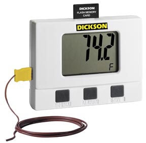 PANTek Technologies LLC Dickson Temperature Data Logger Fahrenheit -4° to +158°F K Thermocouple Probe Desk / Wall Mount - 15174114