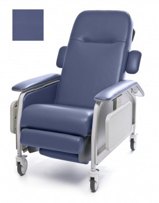 Lumex - Clinical Care 3-Position Recliner Royal Blue Patriot Plus Fabric Four Tente Swivel Caster, Three Locking Caster - FR577RG454