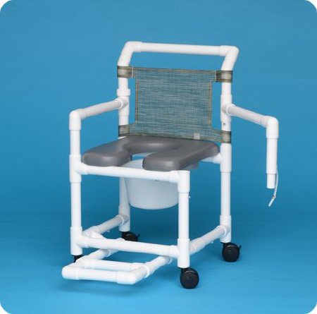 IPU - Commode / Shower Chair ipu Swing Arm - Left PVC Frame Mesh Back - VL OF17 P FRLSA