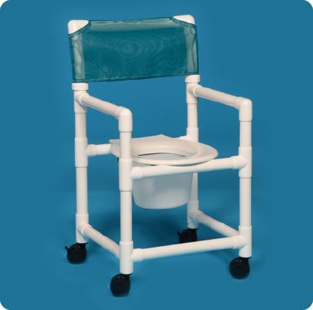 IPU Standard Commode / Shower Chair Drop Arm - Left PVC Frame Mesh Back - VL SC17 P FRLDA