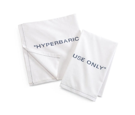 Medline - Hyperbaric Sheet Flat Sheet 66 W X 115 L Inch White / Print Blue Cotton Reusable - MDTFS4C15HY