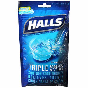 DOT Foods - Kraft Foods Inc Halls Cold and Cough Relief 10 mg Strength Lozenge 30 per Bag - 31254662928