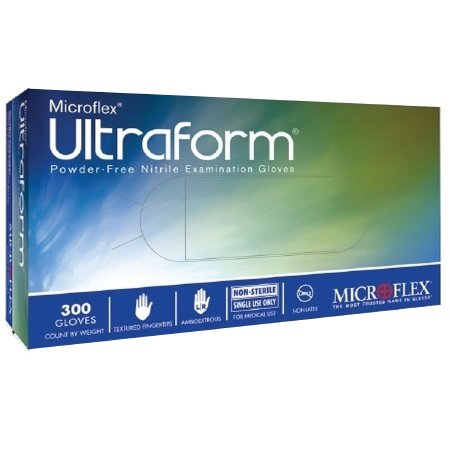 Ultraform - Exam Glove Medium NonSterile Nitrile Standard Cuff Length Textured Fingertips Blue Not Chemo Approved - UF-524-M