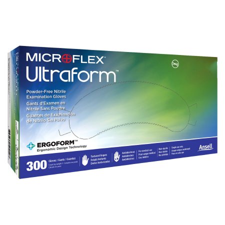 Ultraform - Exam Glove Large NonSterile Nitrile Standard Cuff Length Textured Fingertips Blue Not Chemo Approved - UF-524-L