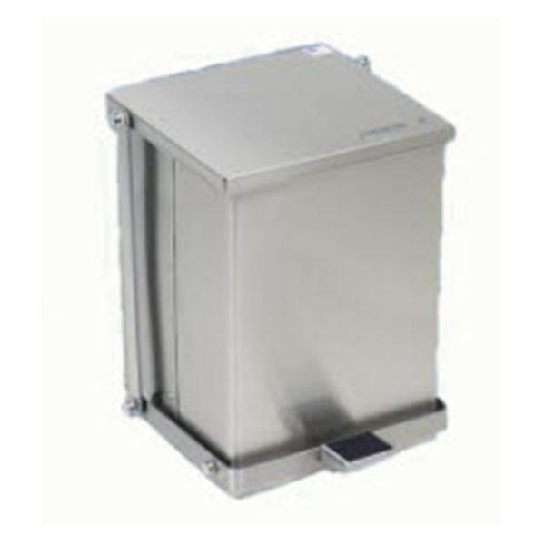 Detecto Scales Co Can Trash Ss 6Gal Step-On Pedal Full-Width Hinge Lid Silver Square 1/Each - C-24