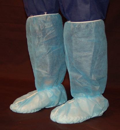 Welmed Shoe Cover X-Large Knee High Non-skid Blue NonSterile - 9100-335XL
