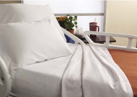 Hospitex / Encompass Group Bariatric Bed Sheet Fitted 42 X 80 X 9 Inch Bone, Red Hem Cotton 50% / Polyester 50% Reusable - 48032-B42