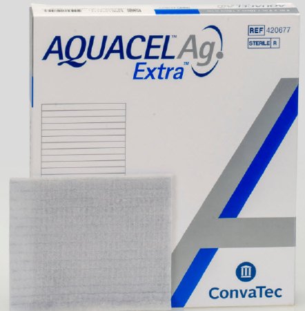 Convatec Aquacel Ag Extra Silver Dressing 4 X 5 Inch Rectangle - 420677