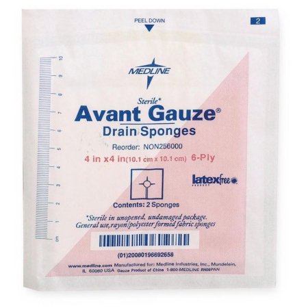 Medline - Drain Sponge Polyester / Rayon 4 X 4 Inch Sterile - NON256000
