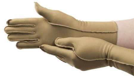 Isotoner Therapeutic - Compression Gloves Full Finger Small Over-the-Wrist Length Hand Specific Pair Nylon / Spandex - 56304501