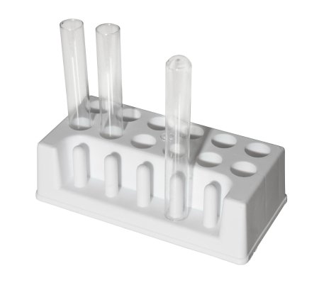 Bel-Art Products Test Tube Rack 12 Place 16 mm to 20 mm Tube Size White 2-1/4 X 4 X 8 Inch - 189230000