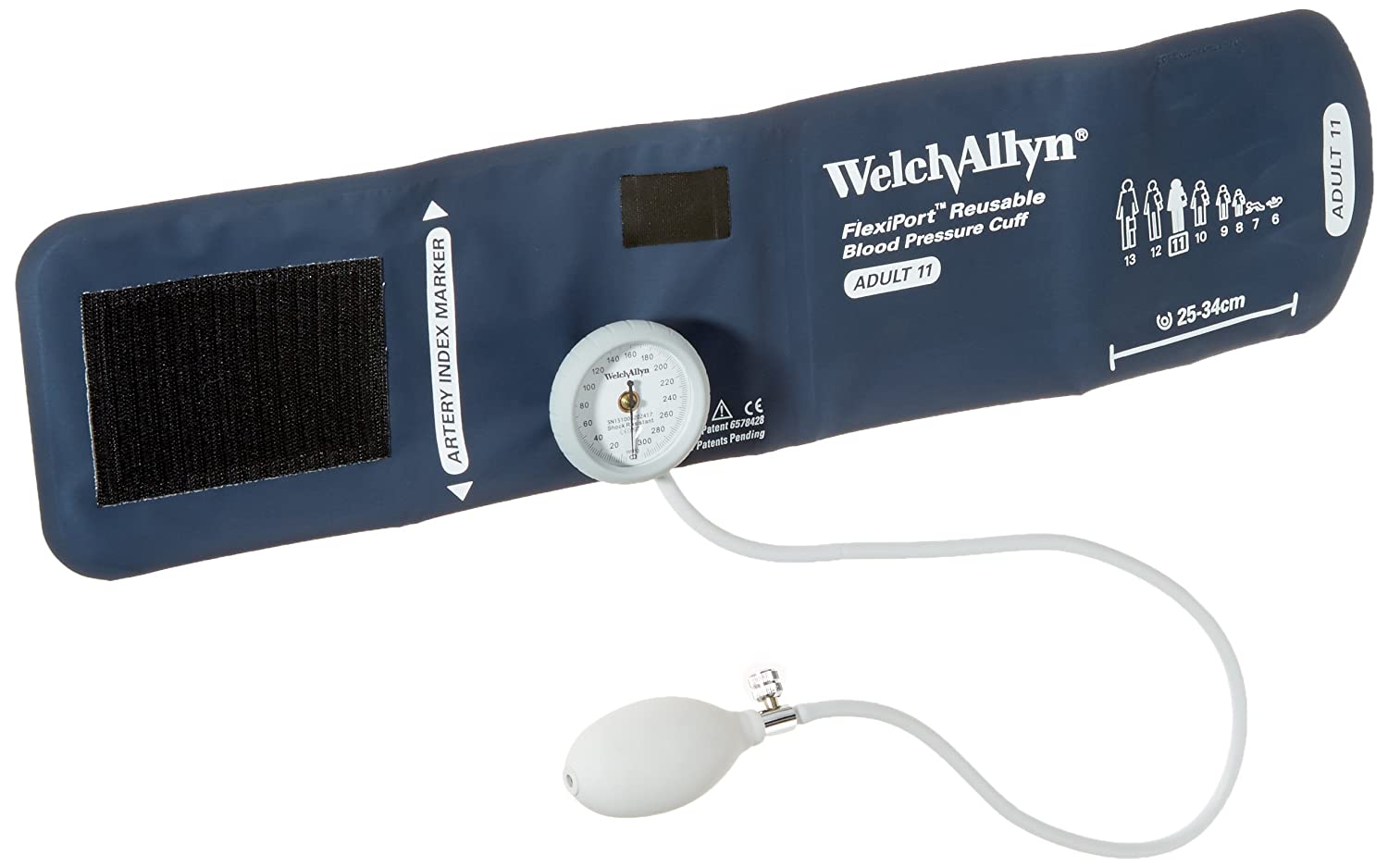 Welch Allyn Gauge with Durable One Piece Cuff, Adult - DS44-11