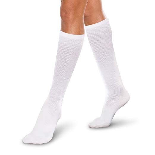 Alimed Core-Spun by Therafirm Compression Socks Knee High X-Large White Closed Toe - 66352/NA/NA/XL WHT
