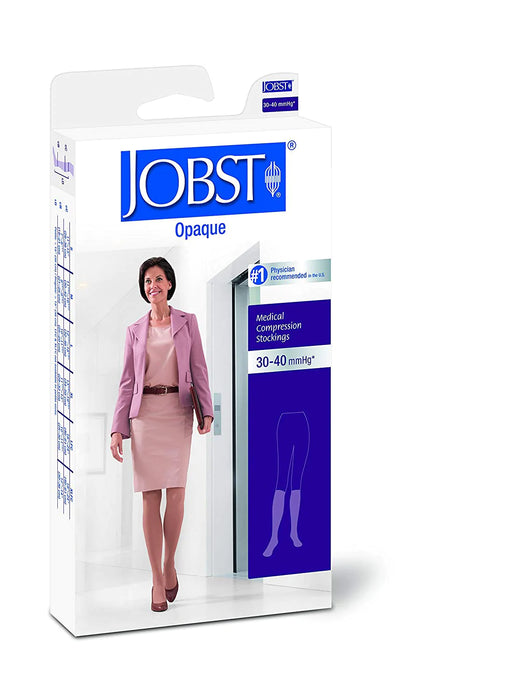 JOBST Opaque - Compression Stocking Knee High Large Black Closed Toe - 115170