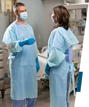 Tidi Products Tidishield Over-the-Head Protective Procedure Gown TIDIShield One Size Fits Most Unisex NonSterile Light Blue - 8575