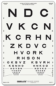 Good-Lite Proportionally Spaced Chart 10 Foot logMAR, Adult and Children - 600711