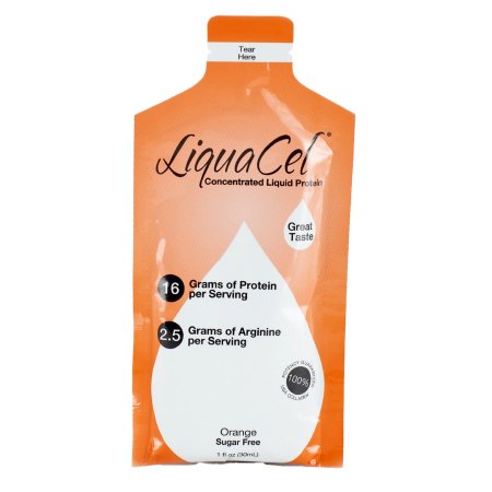 LiquaCel - Oral Protein Supplement Orange Flavor Ready to Use 1 oz. Individual Packet - GH91B