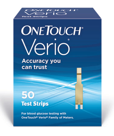 OneTouch Verio - Blood Glucose Test Strips 50 Strips per Box Our smallest sample size ever at 0.4 Microliter and fast results in just 5 seconds For Family of Meters - 53885027150