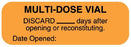 UAL - Pre-Printed Label Anesthesia Label Orange Paper Multi-Dose Vial Discard ____ Days After Opening or Reconstituting. Date Opened:___ Black Syringe Label 1/2 X 1-1/2 Inch - ULPH226