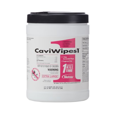 CaviWipes1 - Surface Disinfectant Premoistened Alcohol Based Manual Pull Wipe 65 Count Canister Alcohol Scent NonSterile - 13-5150