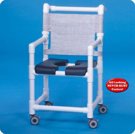 IPU IPU Shower Chair ipu Fixed Arm PVC Frame Mesh Back - SC200-OS-FS