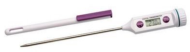 VWR - Digital Thermometer with Alarm Fahrenheit / Celsius 40° to 450°F (40° to 232°C) Stainless Steel Probe Insertable Battery Operated - 98000-156