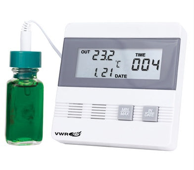 VWR Traceable - Digital Laboratory Thermometer Fahrenheit / Celsius -40° to 176°F (-40° to 80°C) Vaccine Bottle Probe Door / Wall Mount Battery Operated - 89094-786