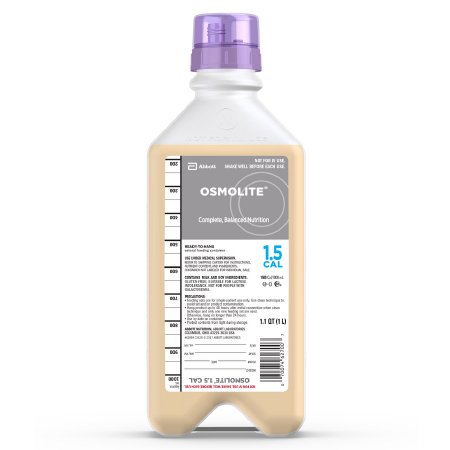 Abbott Nutrition Osmolite 1.5 Cal Tube Feeding Formula 1000 mL Carton Ready to Hang Unflavored Adult - 62699