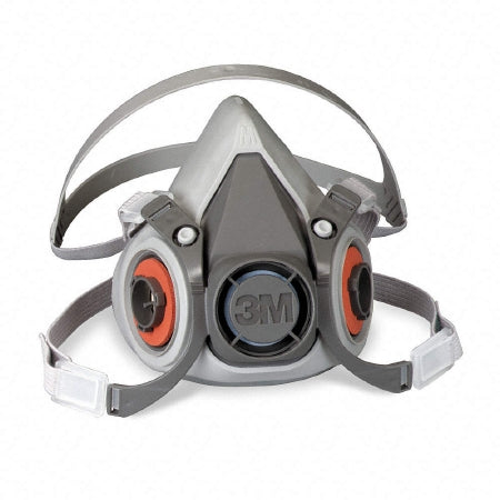 Grainger 3M 6000 Particulate Respirator Mask Half Face Adjustable Head Strap Medium Gray / White - 6AD97