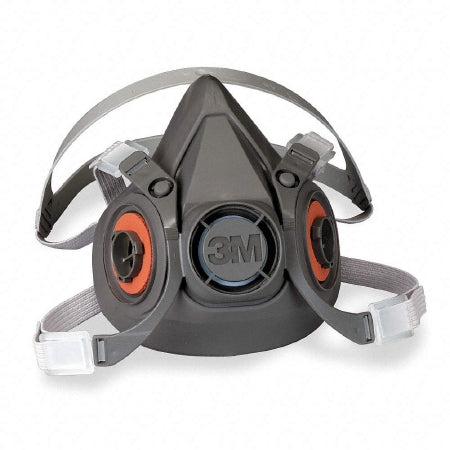 Grainger 3M 6000 Particulate Respirator Mask Half Face Adjustable Head Strap Large Gray / White - 6AP71