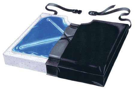 Thin-Line X-Cushion - Coccyx Support Seat Cushion 16 W X 16 D X 2-1/2 H Inch Foam / Gel - 751034
