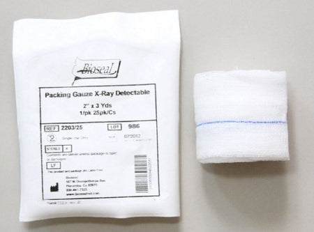 Bioseal Bioseal Wound Packing X-Ray Detectable Gauze Non-impregnated 2 Inch X 3 Yard Sterile - 2203/25
