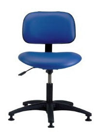 Task Series - Industrial Stool Contoured Backrest 5 Casters Satin Black - VS-2-C-PR40