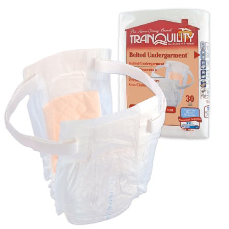 Principle Business Enterprises Tranquility Adult Incontinent Belted Undergarment Pull On One Size Fits Most Disposable Moderate Absorbency - 2150
