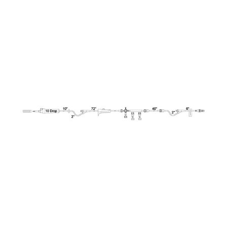 Smiths Medical - Anesthesia IV Administration Set with Extension Set 10 Drops / mL Drip Rate 144 Inch Tubing 2 Ports - SM90976