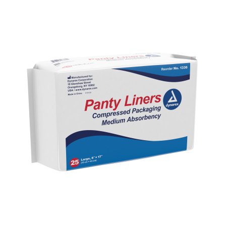 Dynarex - Bladder Control Pad 6 X 17 Inch Moderate Absorbency Wood Pulp / Polypropylene / Tissue Core One Size Fits Most Adult Unisex Disposable - 1336