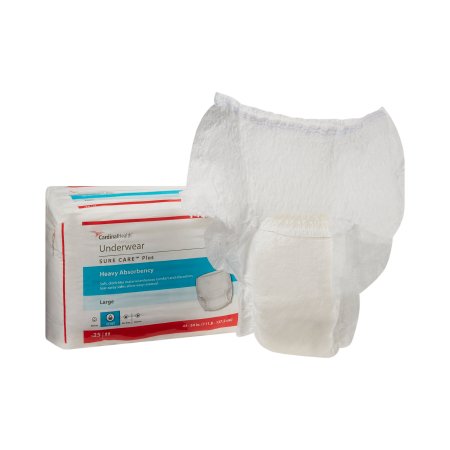 Sure Care Plus - Unisex Adult Absorbent Underwear Pull On with Tear Away Seams Large Disposable Heavy Absorbency - 1615R