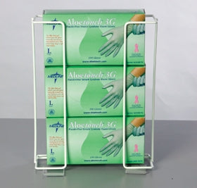 Alimed Glove Box Holder Horizontal Mount 3-Box White 3-1/2 X 8 X 14 Inch Coated Wire - 924746