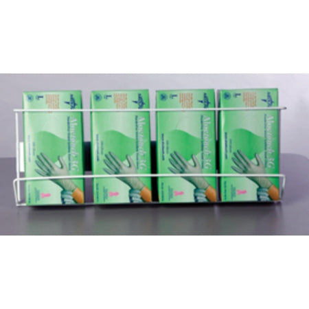 Alimed Glove Box Holder Horizontal Mount 4-Box White 3-1/2 X 8 X 22 Inch Coated Wire - 924748