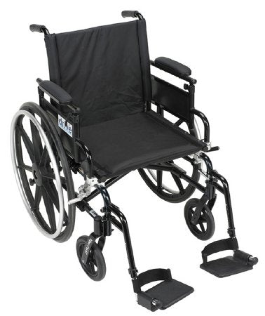 Drive Medical Viper Plus GT Lightweight Wheelchair Dual Axle Desk Length Arm Flip Back, Padded, Removable Arm Style Mag Wheel Black 20 Inch Seat Width 300 lbs. Weight Capacity - PLA420FBDAARAD-SF