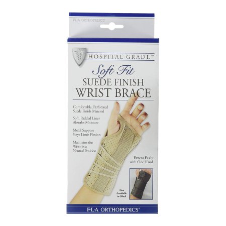 Soft Fit - Cock-Up Wrist Brace Metal / Suede Left Hand Beige Medium - 22-151MDBEG