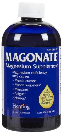 Valeant Pharmaceuticals Magonate Mineral Supplement Magnesium 54 mg Strength Liquid 12 oz. Unflavored - 187526701