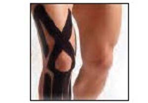 Fabrication Enterprises Spider-Tech Pre-Cut Kinesiology Tape Knee Cotton Black NonSterile - 25-3580