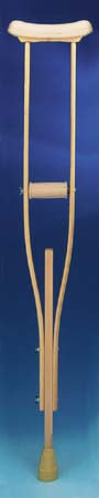 Moore Medical Underarm Crutches Wood Frame Adult 250 lbs. Weight Capacity - 7376300