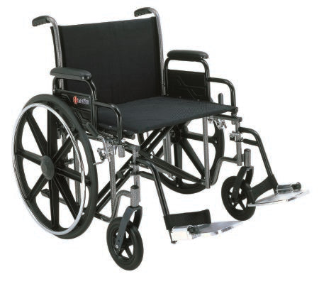 Merits Health Products Bariatric Wheelchair Desk Length Arm Removable Arm Style Composite Mag Wheel Black Upholstery 20 Inch Seat Width - N573WMDZMU0