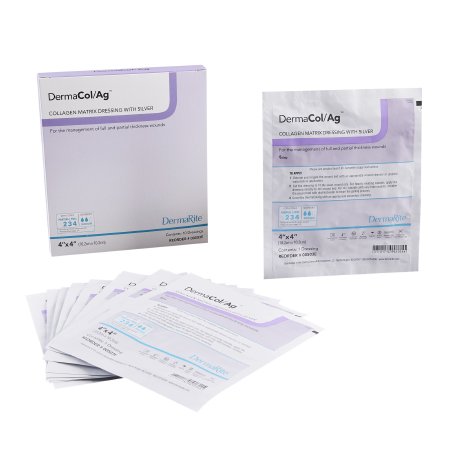 DermaCol/Ag - Silver Collagen Dressing 4 X 4 Inch Square Sterile - 00503E