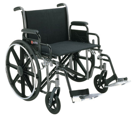 Merits Health Products Bariatric Wheelchair Desk Length Arm Removable Arm Style Composite Mag Wheel Black Upholstery 24 Inch Seat Width - N573UMDZMU0