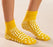 Alba Healthcare Confetti Treads Fall Management Slipper Socks Child / Small Adult Yellow Above the Ankle - 90379